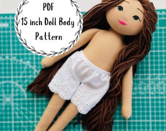 Basic cloth doll BODY PATTERN, make the perfect gift for your rag doll enthusiast. Comes with video tutorial!