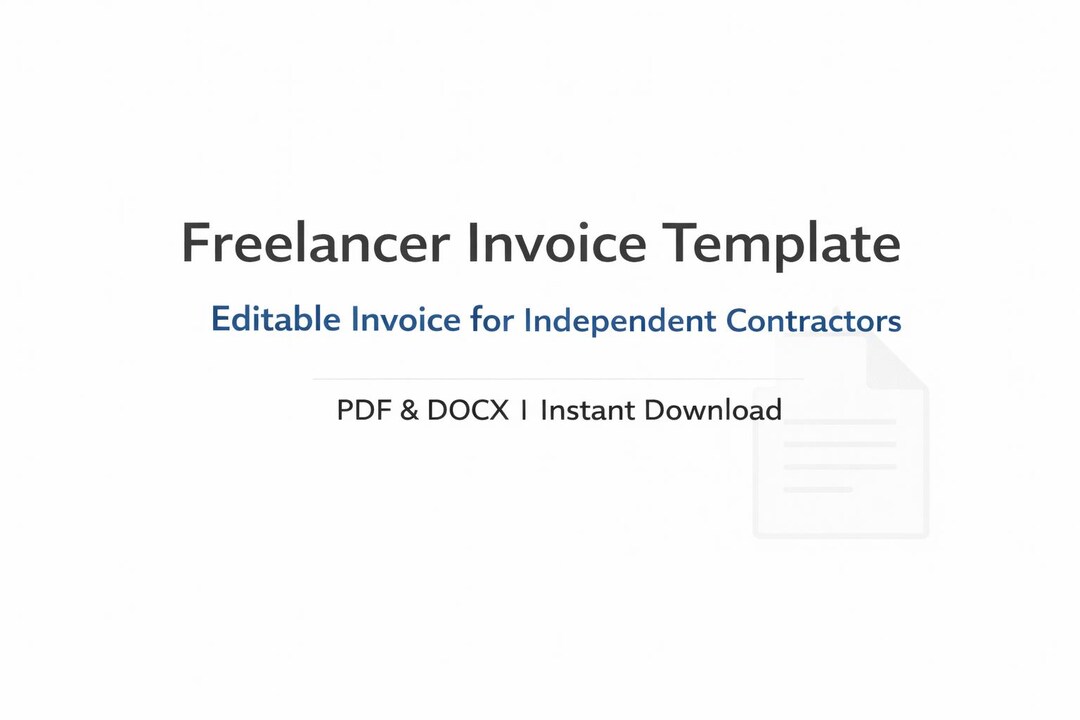 Freelancer Invoice Template – Editable Invoice for Independent ...