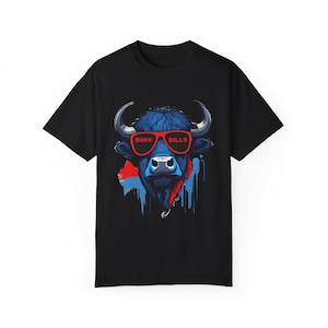 Buffalo Bills Unisex Garment-Dyed T-shirt, Let&#39;s Go Bills, Football Fan Apparel, Game Day Shirt, Comfort Colors