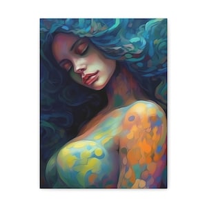 Toile d'art de qualité supérieure, abstrait nu, femmes nues, corps féminin abstrait, peinture abstraite de femmes, toile colorée.