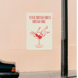 Vertikales Poster Druck Traummädchen, Chappell Roan inspiriert, Retro Wandkunst-Dekor, mattes dekoratives Plakat, trendige Dekoration, verträumte Kunst