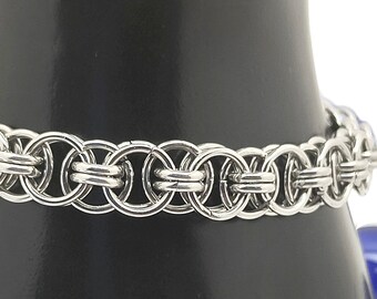 Rudder Design Hypoallergenic Stainless Steel Chainmail Bracelet Men or Women Bracelet