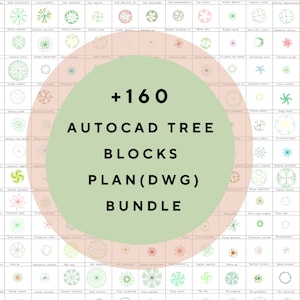 Tree Plans Bundle , High Quality 2D AutoCAD Files, +160 Tree Blocks, Landscape , DWG for Architects , Vegetation CAD Blocks, Cm and Inches