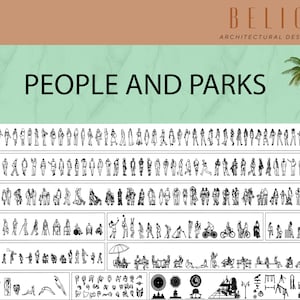 2D AutoCAD People and Park Blocks , Human Templates , DWG for Architects and Designers