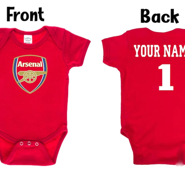 Customizable Arsenal F.C. Soccer Red Baby Bodysuit