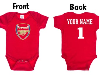 Customizable Arsenal F.C. Soccer Red Baby Bodysuit