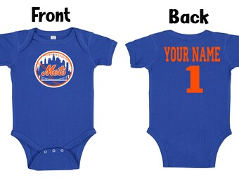 Customizable New York Mets Royal Blue Baby Bodysuit