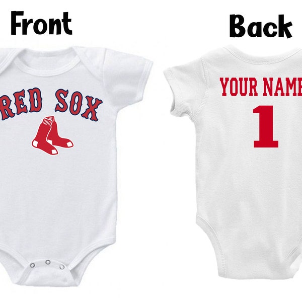 Customizable Boston Red Sox White Baby Bodysuit