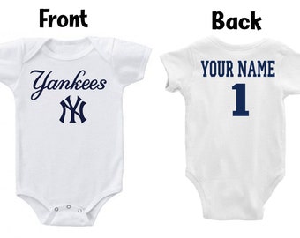 Personalisierbare New York Yankees Weiß Baby Body