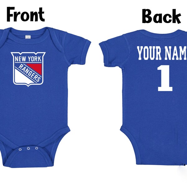 Customizable New York Rangers Royal Blue Baby Bodysuit