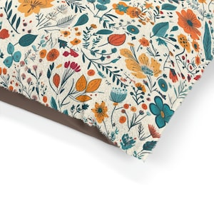 Floral Dog Bed, Cat Bed, Pet Bed, Cute Pet Furniture, Large Bed, Medium Bed, Small Bed, Washable Pet Bed, Pillow, Dogs, Cats, Cushion