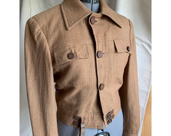 Vintage Eisenhower Jacket / Women's Fashion by Delfini Milano / Wool Shell, Silk Lining / Made in Italy, 1950s