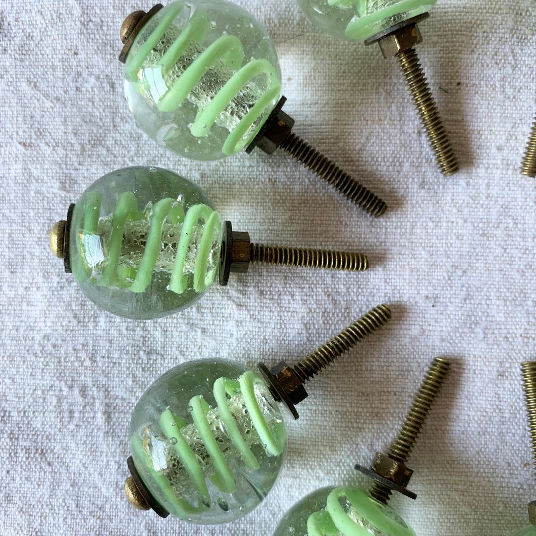 Vintage Blownglass Drawer or Knobs, Singlehole / Arts