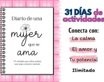 Diario de una mujer que se ama, diario de gratitud, diario imprimible, Journal PDF, Journal imprimible, Planner descargable