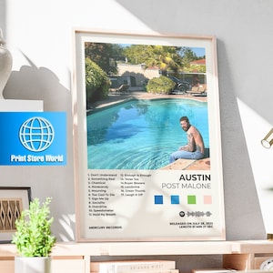Post Malone Austin Album Poster Austin print post malone print music gift post malone fan poster pop music poster post malone gift digital