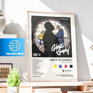 Rod Wave poster Ghetto Gospel Album Poster Digital album cover poster Rod Wave print pop music poster album cover poster rap poster