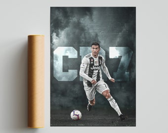 Ronaldo Poster Football Poster Ronaldo Merch Digital Print Soccer Print Juventus Poster Digital gift for ronaldo fans