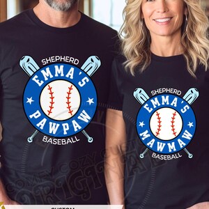 Camiseta personalizada con el logotipo de abuelo de béisbol (parte delantera y trasera, PNG) para DTF/linda camiseta deportiva juvenil personalizada con nombre y número/camiseta Baseballmama