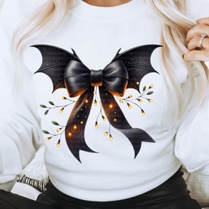 Gothglam Halloween Bats Coquette Bat PNG DTF IMageBat Bow Gothic Shirt|Spooky BatBow Graphic for DIY Teeshirts|Bat Image|Commercial Use Okay