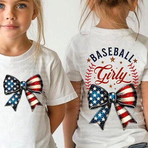Baseball patriottico GIRLY png Game Day Vintage Base ball Coquette SET di 2/ Nastro da baseball//vibrazioni del giorno della partita png, Immagine DTF di Retro Baseball Mom
