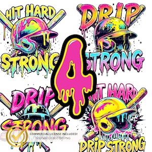 Le néon a frappé fort goutte à goutte PNG | Clipart ballerine de casque qui goutte pour sublimation DTF : respect de la goutte | teeshirt bricolage | goutte de crème glacée
