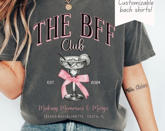 Coquette Bachelorette Party Shirts for Girls Trip|Personalized Margaritas|Luxury Bach Shirts|Comfort Colors 1717|Custom Bestie Shirts|Margs