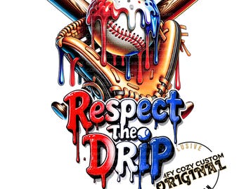 Patriotic Baseball Drip | Red White Blue July 4th Design | DIY Shirt Graphics