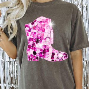 Pink Disco Drill Team Boot PNG|Pom Pom Squad|Instant Digital Download Graphics for DIY T-Shirts|DTF Image|Commercial License|Dance Life