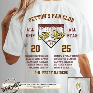 Bewerkbare Canva FAN CLUB-sjabloon Custom Drippy Ball Homeplate Softbal Allstars All Stars Pocket|Respect the Drip Baseball|Doe-het-zelf-T-shirts