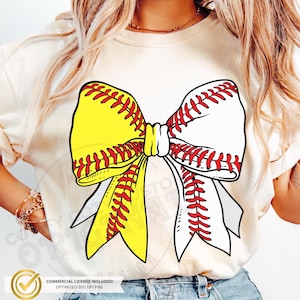 Joli nœud SPLIT et nœud de softball|Designs de chemise coquette de baseball et softball Game Day| Ruban de softball png| impression dtf|moitié baseball| le jour du match