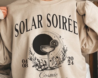 Custom 2024 Total Eclipse Sweatshirts gift for Solar Eclipse Girls Weekend,Matching April 8 Souvenir shirts,Personalized winery bachelorette