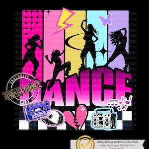 Retro DANCER Trendy hip hop Dance PNG hiphop dance shirt Y2k graffiti Girly Black White Checker Life Girls Clipart Flygirl DTF diy teeshirts