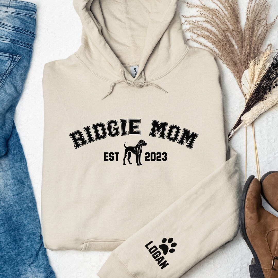 Personalized Rhodesian Ridgeback Dog Mom Sweatshirt Hoodie Name on ...