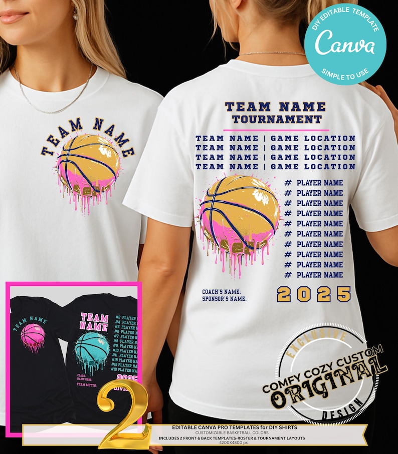 Editable Canva Template Drip Basketball Tournament & Roster Shirt ...