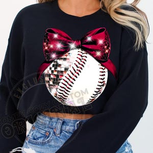 Joli ballon de sport disco avec une coquette clipart bordeaux | Baseball scintillant