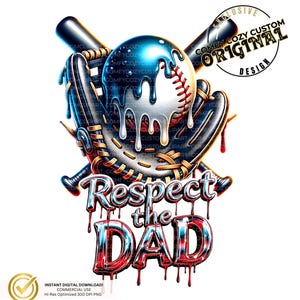 Baseball rosso bianco blu Rispetta il PAPÀ Baseball gocciolante Gelato gocciolante png Gelato / USA Base Ball gocciolante / Sport DTF del 4 luglio / Clipart patriottico