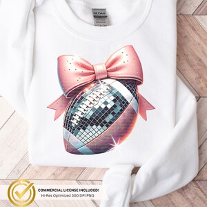 Niedliche Disco Fußball Mashup PNG | Sofortiger digitaler Download|Foot Ball Tshirt Grafik|Ball Mutter Tochter DIY DTF Shirt|Foot Ball Coquette bow