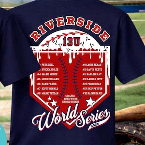 World Series Roster Shirt Design | Done For You Softball Layout | Benutzerdefinierte Vintage Spirit Wear
