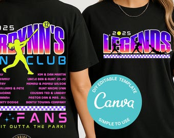 Softball Sponsor Names Template | Custom Wave Name Design | Sports Fan Club PNG