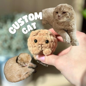 Custom mini Cat stuffed toy | Handmade crochet personalized pet from photo | Memory of pet, keychain, pet lover gift, custom animal plushie