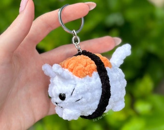 Crochet Sushi Cat | Cute Little Keychain | Sushi Cat Gift