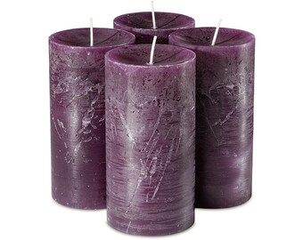 Set of 4 Fragrant Rustic Pillar Candles | Smokeless & Dripless | Scented | Ideal for Home Decorations, Gifting, Weddings, Spa, Restaurant