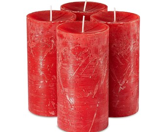 Aromatic Scented Rustic Pillar Candles Set of 4 | Clean Burning Candles for Home Decorations, Gifting, Party, Weddings, Spa, Restaurant