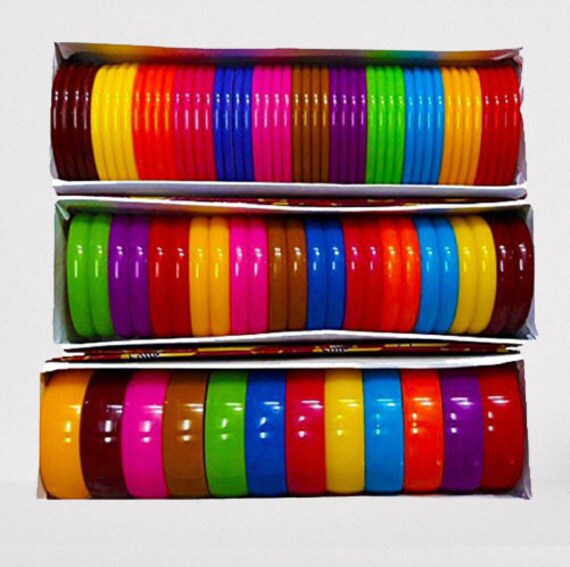 Multicolor Plastic Bangles for Silk Thread Jewelry and Decoration