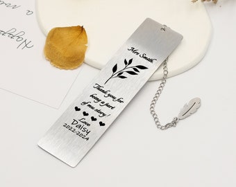 Teacher Appreciation Gifts,Custom Teacher's Bookmark,Metal Bookmark,Thank you for being a part of my story,Gifts for Teacher,Thank you gifts