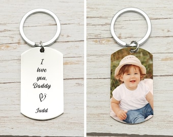 Personalized Dad's Keychain,Custom Photo Keychain,First Father's Day Gift,Gift For Dad From Kids,Birthday Gift For Dad,Gifts For Husband