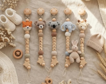 Custom Crochet Pacifier Clip, Baby Dummy Clip, Pacifier Holder, Custom Name Baby Accessory, Baby Shower Gifts, Baby Gifts, Newborn Gifts