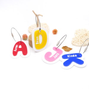 Custom Name Backpack Tags,Bag Keyring,Daycare Tag for Lunch Bag,School Bag Tag, Water Bottle Tag,Back to School Gifts for Boy Girl