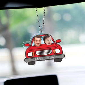 カスタムアクリルカーハンガー、お父さんのための安全運転アクリルカーハンガー、新しいお父さんへの贈り物、彼への父の日の贈り物、パパへの贈り物、お父さんへの贈り物