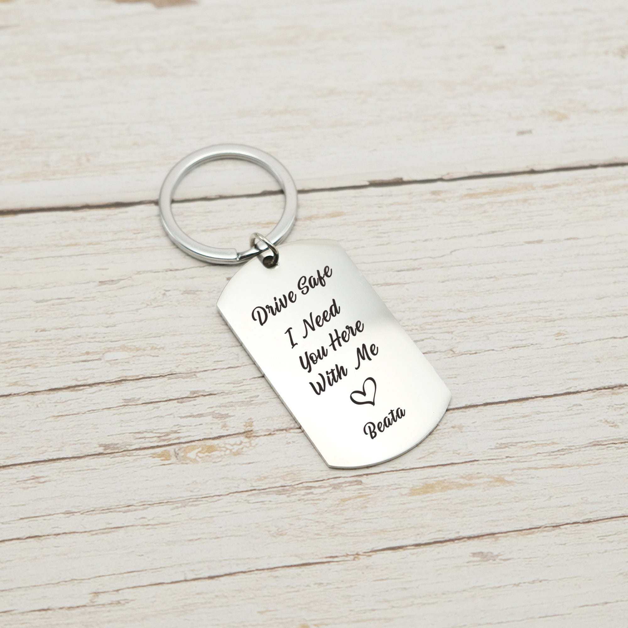 Personalized Drive Safe Keychainboyfriends Keychaindrive Etsy UK